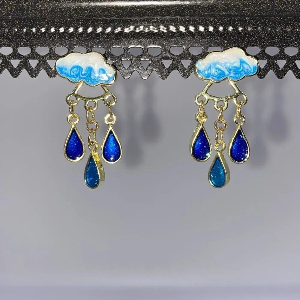 ✨🆕✨🌧️ Cute Rainy Cloud Tassel Earrings 🌧️ ✨